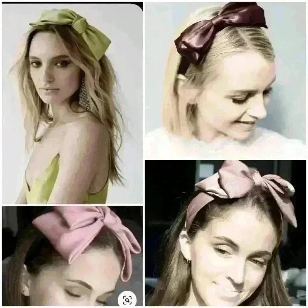Satin bow headband